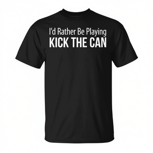 Preferiría estar jugando a Kick The Can, camiseta para adultos, unisex, negra, con cuello redondo, manga corta, juegos deportivos - Product Image 2