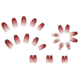 24 PCS Vente à Chaud en Gros Ongles de Cercueil Néon <span class=keywords><strong>French</strong></span> Pink Gradient Nails Art 3D Art Bow Faux Ongles avec Designs pour la Beauté - Product Image 4