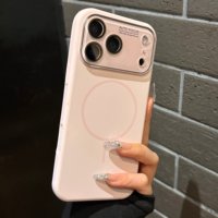 Coque pour iPhone 17 Pro Max avec aimant, en silicone liquide tout-en-un, anti-chute, compatible iPhone 16, 15, 14, 13, avec film de protection pour objectif