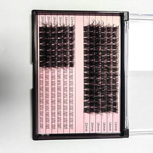 Mullidos racimos al por mayor racimo segmentado DIY Kit de extensión de pestañas autoaplicación <span class=keywords><strong>C</strong></span> <span class=keywords><strong>D</strong></span> Curl 240 piezas cinta precortada pestañas - Product Image 4