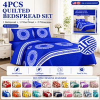Lot de 4 pièces de literie matelassée, couvre-lit doux pour chambre à coucher, prêt à être expédié