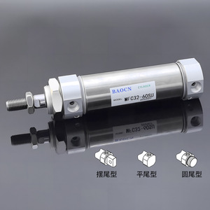 Baocn Mini Pneumatic Cylinder Mfc32 60su Stainless Steel Threaded Magnetic Rod Long Stroke Standard Type - Product Image 1