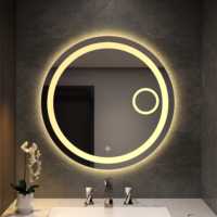 Miroir mural décoratif tactile réglable 2026 en gros, style épuré, avec éclairage rétroéclairé pour projets hôteliers