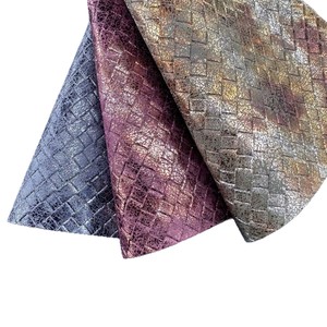 Cuir Qifeng, simili cuir PU 0,9 mm x 137 cm, texture tissée estampée à chaud pour chaussures, sacs, meubles - Product Image 4