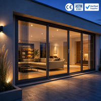 ROGENILAN Porte coulissante moderne à cadre en aluminium robuste, à rupture de pont thermique, double vitrage, pour cour et patio extérieur