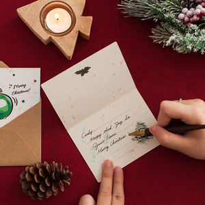 Tarjeta Postal de Recuerdo Navideña Personalizada <span class=keywords><strong>Vlove</strong></span>, Impresa en Papel Reciclado de Lujo con Barnizado Mate, para el Norte - Product Image 4