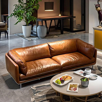 Ensemble de canapés en cuir véritable au design simple pour salon, hôtel, bureau, appartement, usage domestique