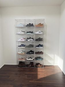 Plastic Acrylic Clear Stackable Sneaker <b>Box</b> <b>Storage</b> Magnetic Closure Custom Drop Front <b>Folding</b> Design 10-20L - Product Image 4
