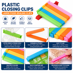 Clips de fermeture en <span class=keywords><strong>plastique</strong></span>, pièces, pour le stockage de grands sacs alimentaires, Clip de scellage, sacs en <span class=keywords><strong>plastique</strong></span>, Clip de fermeture à glissière - Product Image 2