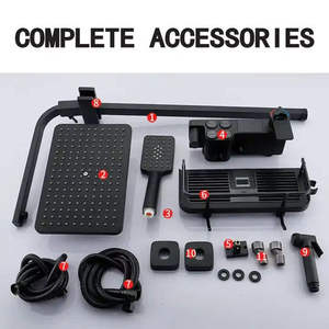 Hot Sales Black Digital Dusch armatur Set Vollwand montierte Bad armaturen Temperatur anzeige 4 Klavier tasten Regen für Wohnungen - Product Image 2