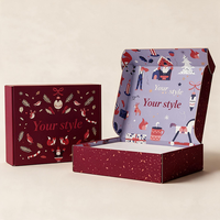 Boîte d'expédition en carton ondulé personnalisée avec logo en relief pour emballage cosmétique, vente en gros