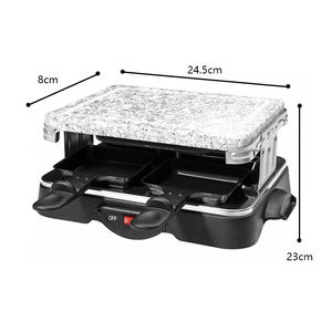 Grills électriques, grill à <span class=keywords><strong>raclette</strong></span>, four électrique domestique, four carré en aluminium moulé PTFE, 800W XJ-7K122, pour <span class=keywords><strong>4</strong></span> <span class=keywords><strong>personnes</strong></span> - Product Image 2