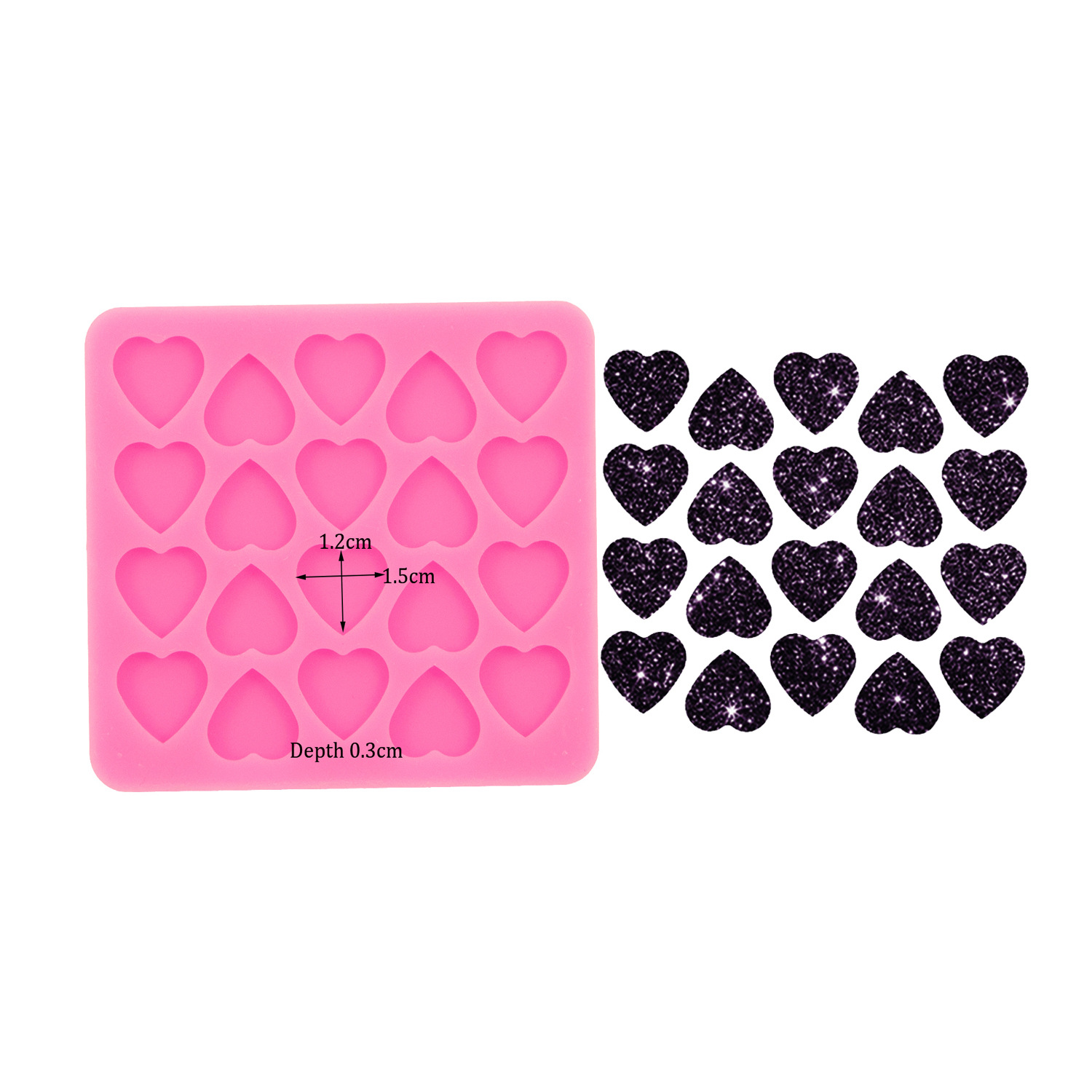 DY1656 mini forma de corazón-rosa