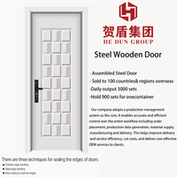 Porte intérieure en acier et bois, design moderne, personnalisation en usine, prix abordable pour les développeurs immobiliers