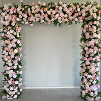 Arche de mariage moderne rose mauve vintage, ensemble de rangées florales, chemin de table en roses artificielles en soie, toile de fond pour photos de couple, Fête des Mères, Remise de diplôme
