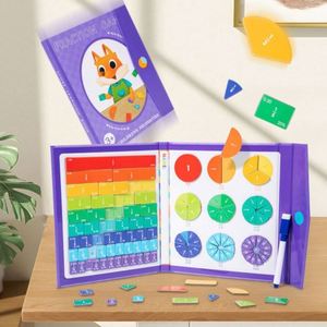 Jouet d'apprentissage des mathématiques pour enfants, tuiles magnétiques manipulables, puzzle éducatif sur les fractions - Product Image 6