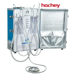 Hochey医用便携式推车牙科涡轮机组，带空气压缩机，用于诊所和医院