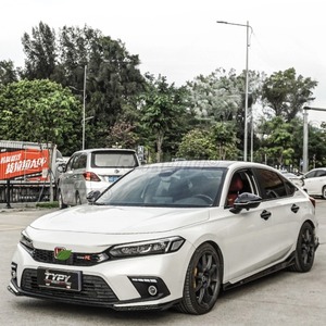 Lèvre de pare-chocs avant Civic aspect fibre de carbone style MUGEN, protection de pare-chocs, kit carrosserie pour Honda Civic 11e génération 2021-2024, accessoires auto - Product Image 3