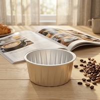 Einweg-Aluminiumfolie-Becher & Deckel 125ml 4oz Cupcake-Backformen Dessert-Behälter zum Mitnehmen Kuchendekoration Zubehör