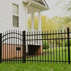 Valla de hierro forjado, puertas de entrada tubulares de acero con superficie impermeable de Zinc para el hogar y el jardín, forma de Panel, uso de puerta de seguridad