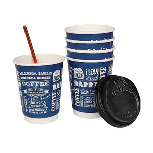 Vente en gros 8oz 12oz 16oz 20oz Gobelets jetables en papier à double paroi avec impression personnalisée pour café et café en PE laminé - Product Image 1