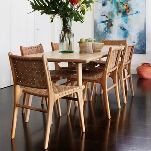 Sedia da pranzo VL Home <span class=keywords><strong>in</strong></span> <span class=keywords><strong>legno</strong></span>, moderna, ergonomica, resistente, di lusso leggero, con schienale <span class=keywords><strong>in</strong></span> pelle sella, per ristoranti e hotel - Product Image 6