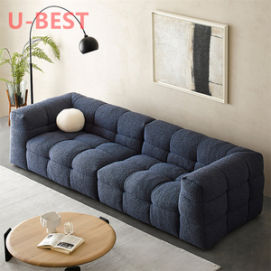 Muebles de Sala de Estar de Lujo Ligero, Diseño de Estilo Italiano, Sofá de Sala de Estar Retro Combinado de Tres Asientos <span class=keywords><strong>Marshmallo</strong></span> W - Product Image 3