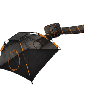 橙色4合1环保简约室内外网眼宠物帐篷方笼隧道可折叠猫狗互动运动玩具 - Product Image 5