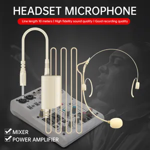 6.5MM filaire Microphone casque Studio conférence Guide discours haut-parleur support Microphone pour amplificateur de voix micros portables