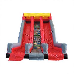 Tobogán Acuático Inflable Doble Personalizado Winsun, Rojo y Negro, Material de PVC, Sin Plomo, Ignífugo, Impermeable, Certificado CE, Fácil de Instalar - Product Image 1