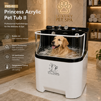 Baignoire pour chien en acrylique avec fenêtre en verre pour hydro-massage thérapeutique, baignoire SPA pour animaux de compagnie à micro-bulles et ozone pour salon haut de gamme