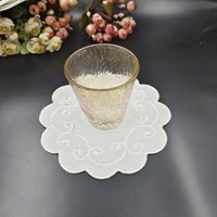 Tapis de repas en broderie de lin rond napperon ménager pour salle à manger tapis décoratif de table de mariage