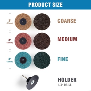 25 Stück Grob schleif scheibe 3 Zoll Schnell wechsels ch eiben 1 Stück Schaft halter für Matrizen schleif scheibe Polier rost Holz schleifen - Product Image 6