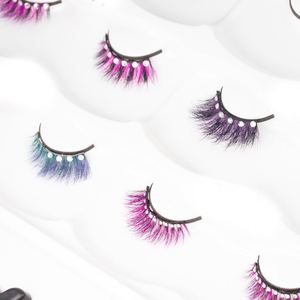BXC 5d 3d false mink eyelashes synthetic colorful eyelashes private label custom box eyelash color - Product Image 5