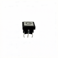 Interrupteur tactile carré avec cadre éclairé par LED rouge 12V 6*6*10.2mm DIP pour PCB