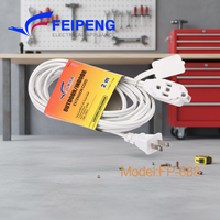 Multiprises Mexique Extérieur Intérieur 3 prises en cuivre avec gaine en caoutchouc PVC plat, Câble d'extension électrique moyenne tension 110V/220V