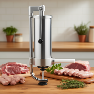 Embutidora de Salchichas de Acero Inoxidable, Capacidad de 5 Libras, Máquina Manual para Procesar Carne, Máquina para Hacer Salchichas Caseras, Cuatro Tubos - Product Image 2