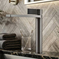 Robinet de lavabo de luxe en laiton avec poignée moletée diamantée, bec plat, plusieurs couleurs, Torneira Banheiro