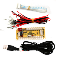 Carte de manette de console d'arcade d'encodeur USB à retard zéro et contrôleur d'arcade USB vers PC en plastique avec lampe à LED Type poussoir à pièces