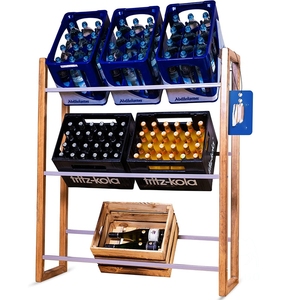 Wooden Bamboo Drinks Crate Shelf, Beverage Crate Shelf Wooden Drinks Crate Rack