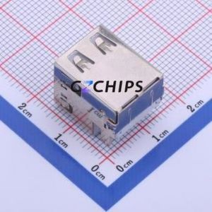 907-421A1016P10200 USB Connector Through hole Component (THT) Connector Type-A USB 2.0 Female Sink Board - Product Image 2