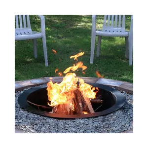 Pembakar kayu Mini luar ruangan pemanas tempat api logam bulat portabel lubang api cincin
