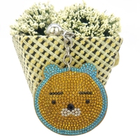 Porte-clés Winnie l'ourson tendance et orné de pierres, accessoire de sac pour femme, pendentif porte-clés