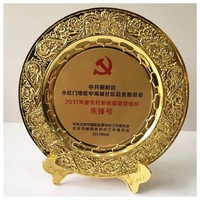 Plaques métalliques souvenir dorées vierges