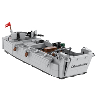 Kit de construction de briques MOC Scène Militaire Alliée : Navire de Débarquement - Modèle DIY Créatif Éducatif pour Enfants MOC5085
