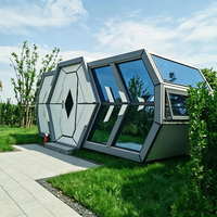 Capsule spatiale préfabriquée de luxe en acier au design moderne pour camping, hôtel, système intelligent, usage domestique, bureau, villa, cuisine