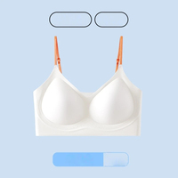 Soutien-gorge sans couture de haute qualité pour femme, imprimé cœur, invisible, confortable, type T-shirt, bonnets lisses, sous-vêtement doux pour tous les jours