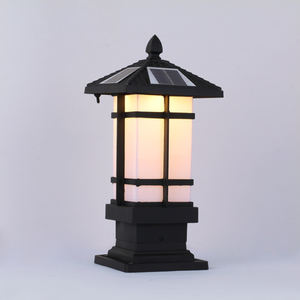 Lámpara de poste solar LED Lámpara de tapa de poste de valla Patrones de funcionamiento Guilloche Pilar regulable Columna de luz <span class=keywords><strong>Pedestal</strong></span> Linterna - Product Image 4