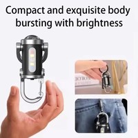 Lampu Senter LED Gantungan Kunci Grosir, Dapat Diisi Ulang, Portabel, Lampu Kerja, Lampu Darurat, untuk Berkemah, Mendaki Gunung, Senter Mini Genggam