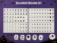 Mahjong d'Halloween à double couche, design original, haute qualité, 36 mm, 160 tuiles, jeu de mahjong pour le divertissement